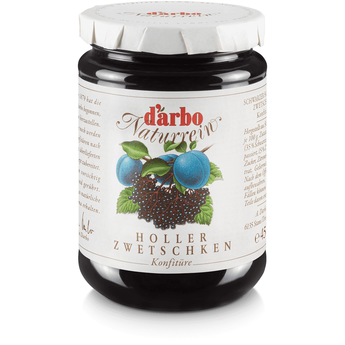 Dárbo Fruchtaufstrich Naturrein Holler mit Zwetschge 450g