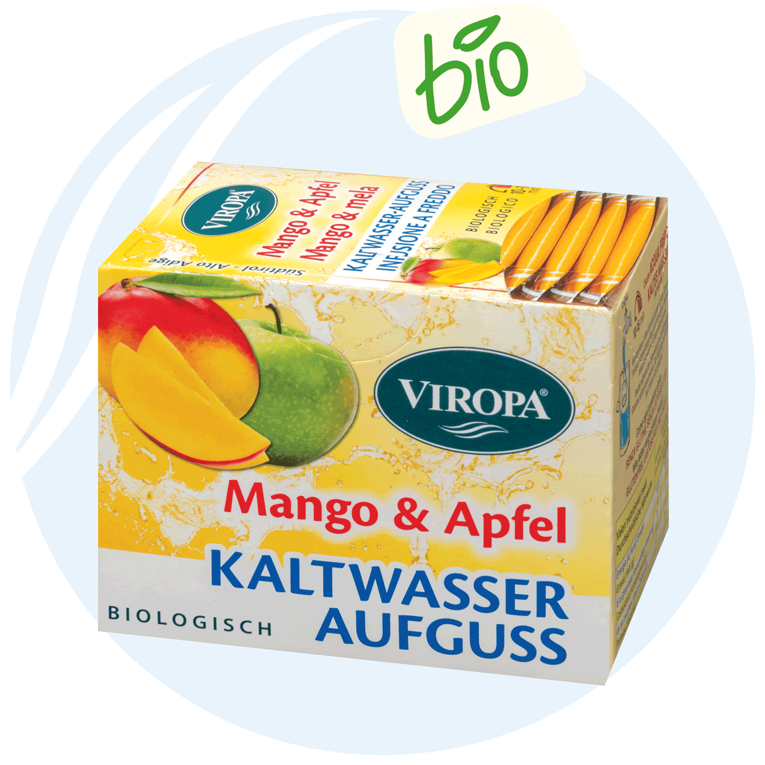 Viropa Bio-Kaltwasser Aufguss Mango und Apfel 15 Beutel 42g
