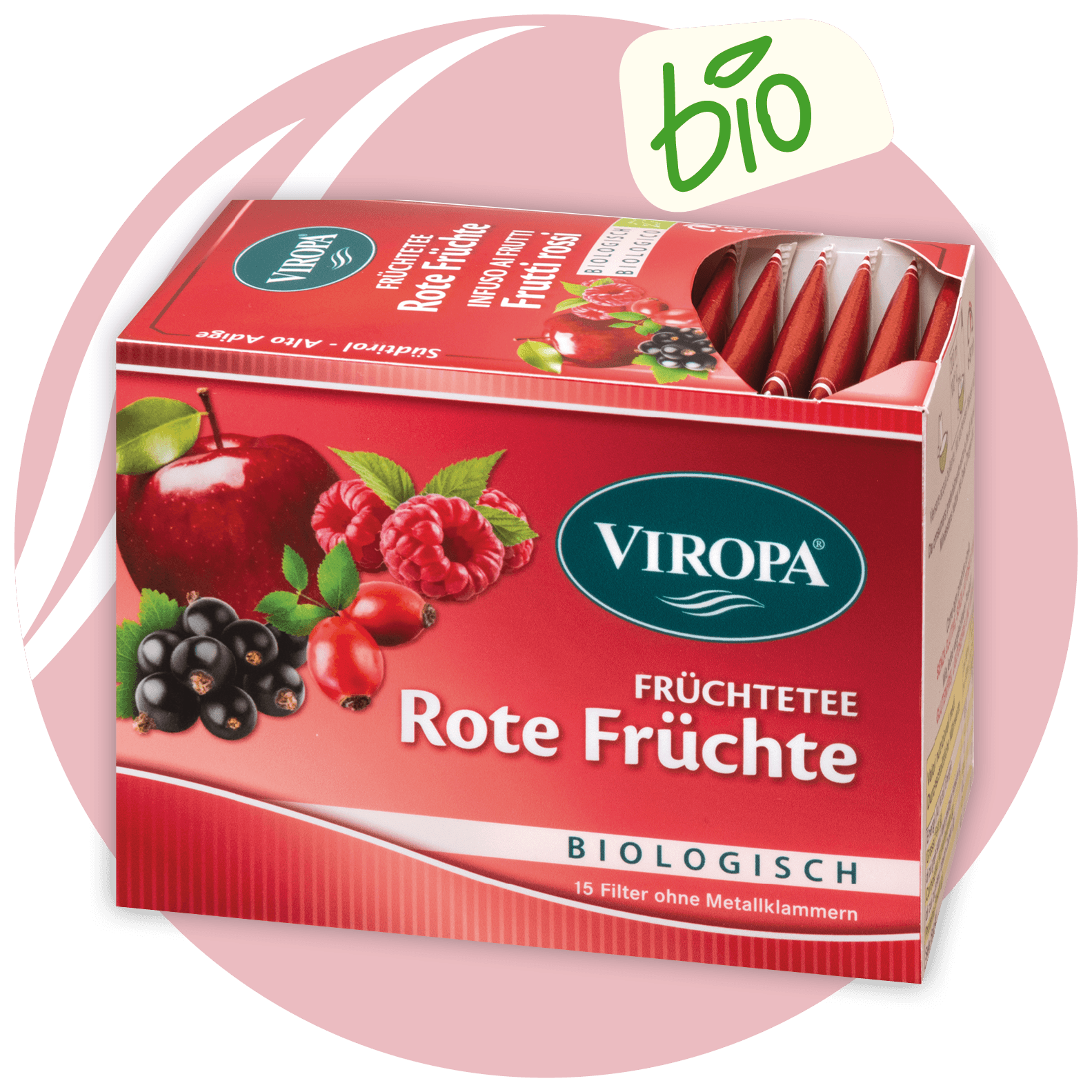 Viropa Bio-Früchtetee Rote Früchte 15 Beutel 40,5g