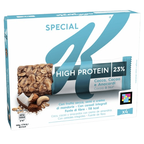 Kelloggs Special K High Protein Riegel mit Kokosnuss, Kakao und Cashewnüssen (4x28g) 112g