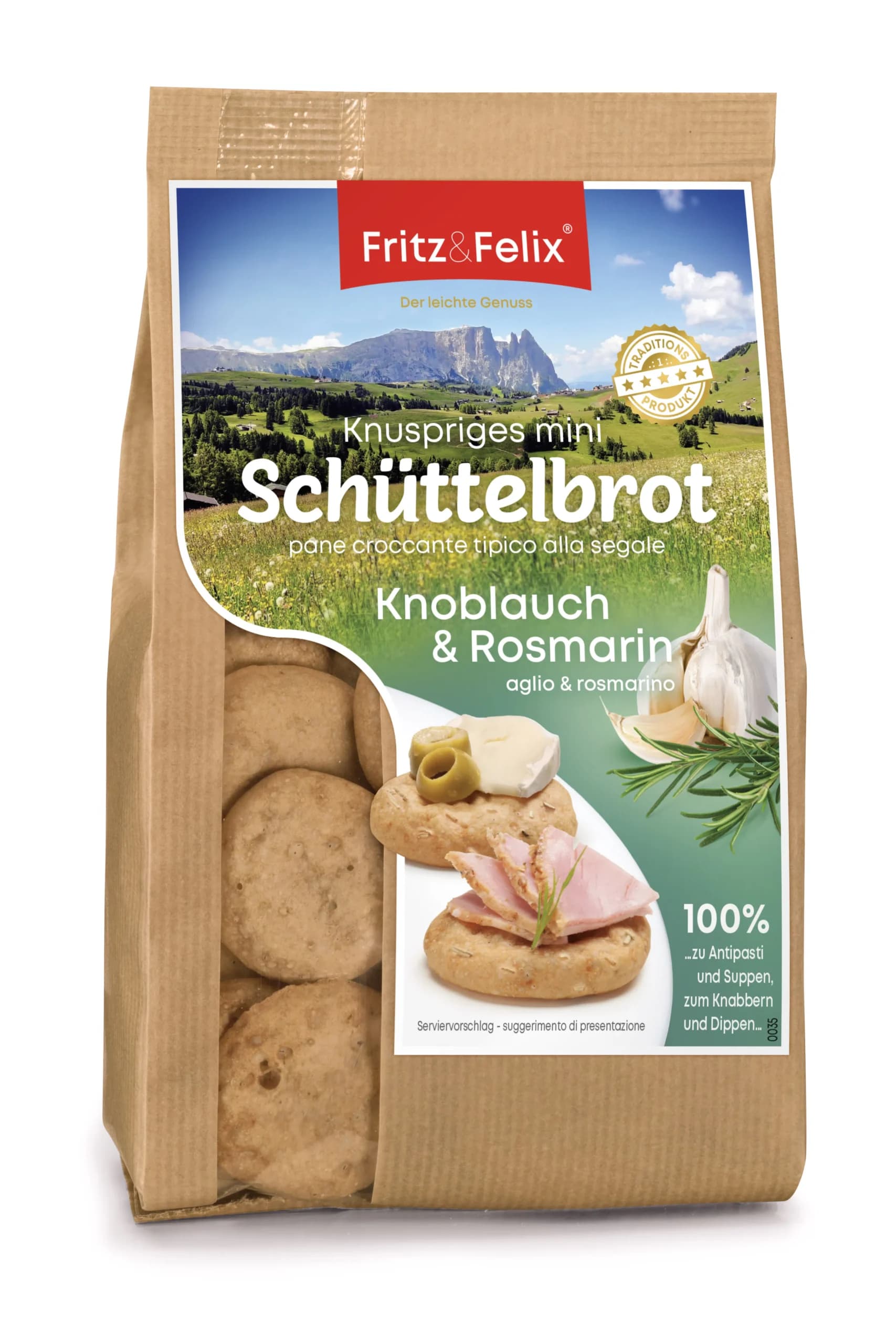 Fritz&Felix Schüttelbrot Mini mit Knoblauch und Rosmarin 125g