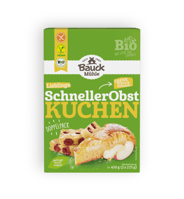 Bauck Mühle Backmischung Schneller Obstkuchen 450g