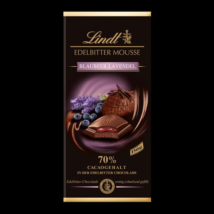 Lindt Edelbitter Mousse Blaubeere Lavendel 70% 150g