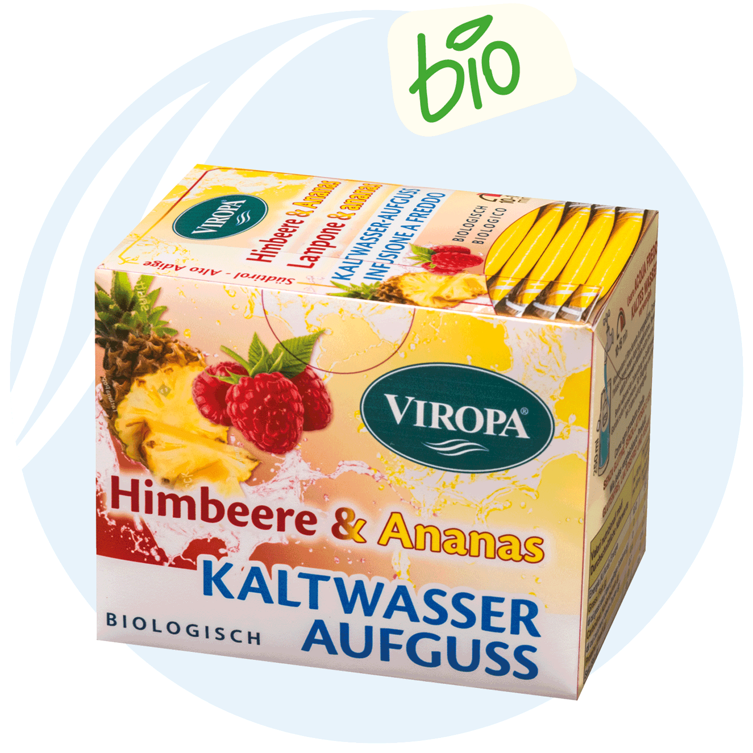 Viropa Bio-Kaltwasser Aufguss Himbeere&Ananas 15 Beutel 45g