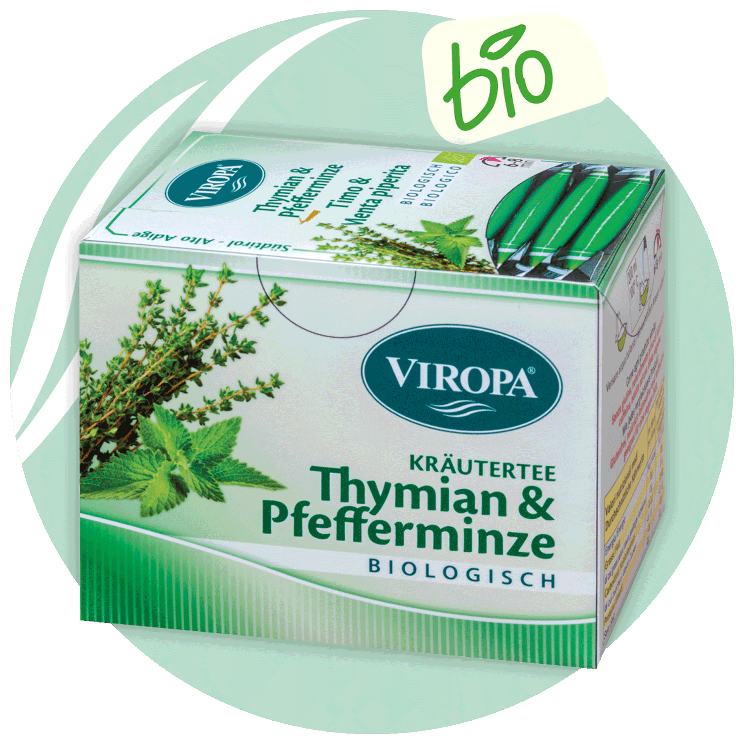 Viropa Bio-Kräutertee Thymian&Pfefferminze 15 Beutel 19,5g